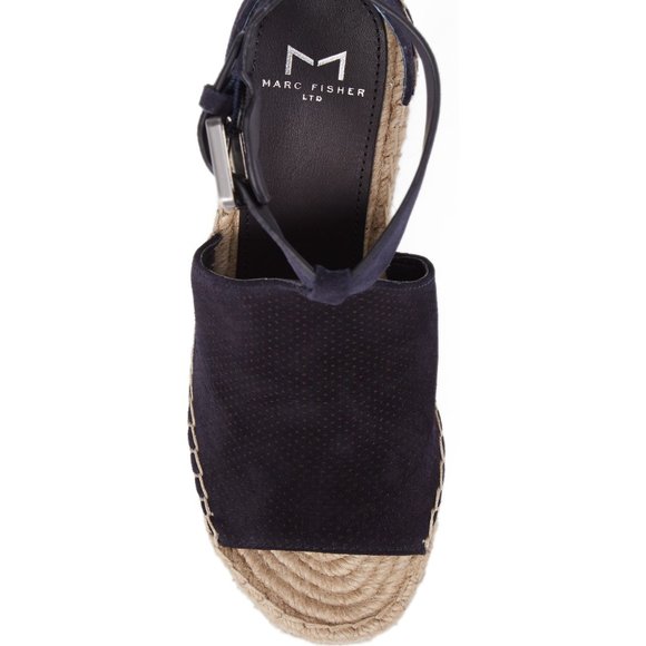 Marc Fisher New ANNIE Perf Suede Wedge Sandal NWOT - Picture 3 of 9